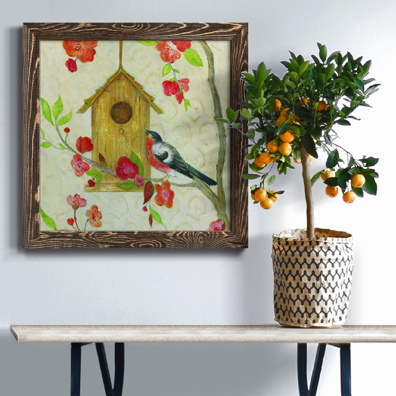 Voisinage I - Cadre photo, reproduction d'art sur toile, H 17 po x l 17 po x P 1,5 po, Toile avec cadre noyer patiné
