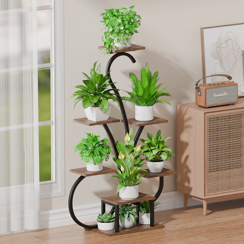 Support pour plante d'intérieur 47 "avec lumières de croissance, étagères à 7 niveaux
