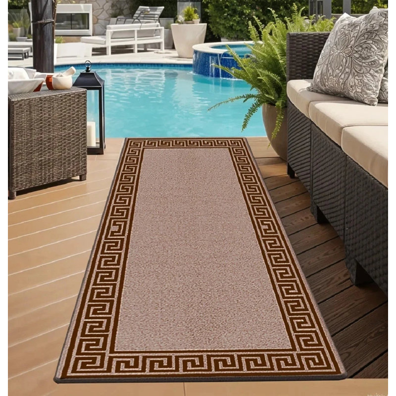 Geometric Indoor / Outdoor Area Rug, Rectangle 66 x 120 cm