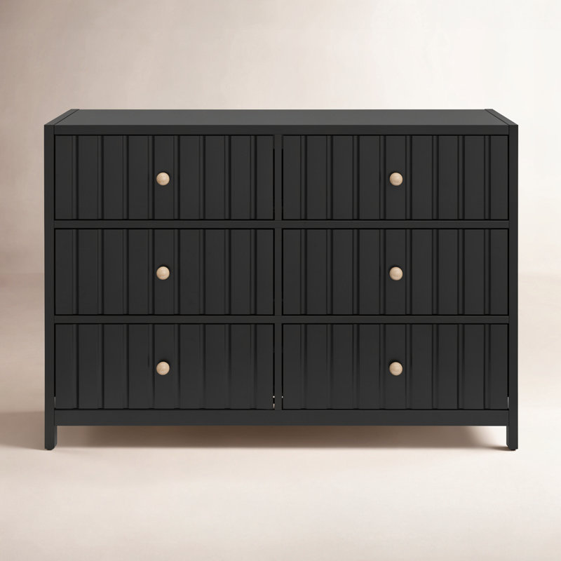 Commode double 6 tiroirs Teddi, Noir