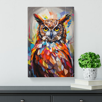 Owl Geometric - Wrapped Canvas