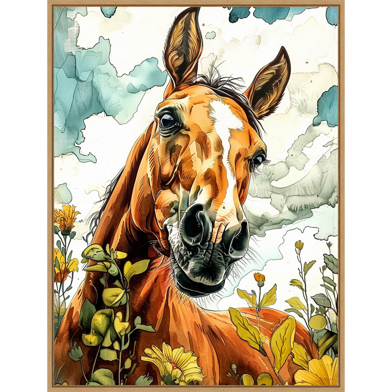 «Horse Sky» par Ilora, reproduction d'art sur toile encadrée, H 42 po x l 32 po