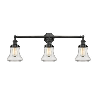 Éclairage pour meuble-lavabo noir mat 3 lumières Cahuilla