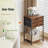  3-Tier Side Table, Multi-Functional Storage With Fabric Drawer, Brown, Ideal For Printer Stand, Bedside Table, And Sofa Table