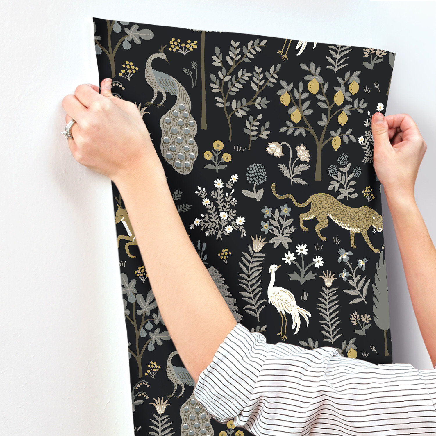 Menagerie Wallpaper Double Roll, Black