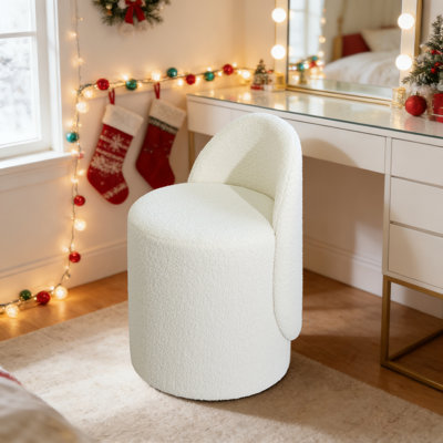 1pc, Dressing Stool, Bedroom Simple Backrest, Dressing Table, Non Rotatable Makeup Chair For Home Use, Dressing Room, Dressing Stool
