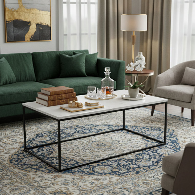 Adler 48" Trestle Rectangle Coffee Table