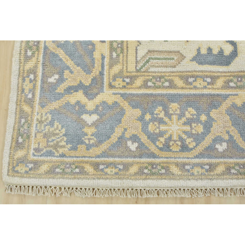Tapis oriental en laine noué à la main blanc Nastaho