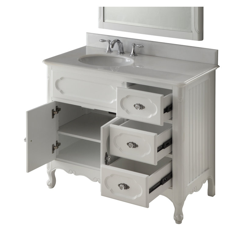 Meuble-lavabo simple 42 po Worton, Blanc