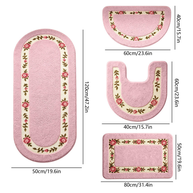 Plastic / Acrylic Bath Rug, Pink
