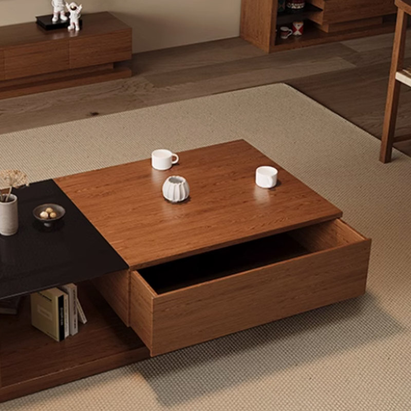 Table basse simple en bois massif au design rétro, H 13,77 po x L 51,18 po x l 27,55 po