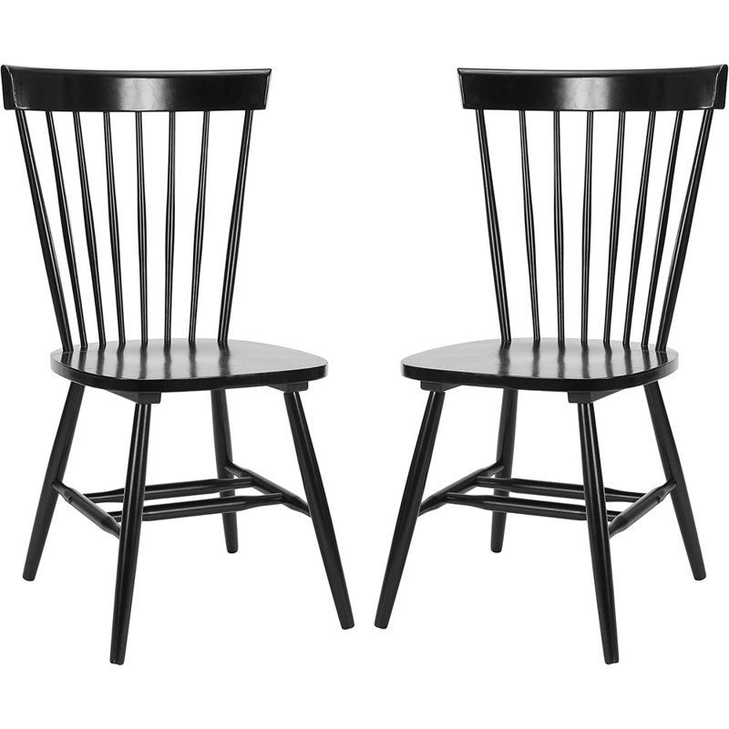 Ensemble de 2 chaises de salle à manger Parker Spindle Windsor, noir