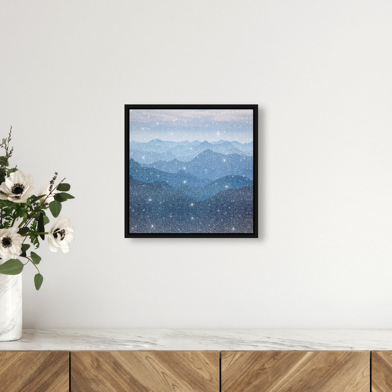 Blue Ridges II Print by Oliver Gal, 13" H x 13" W, Black Floater Frame
