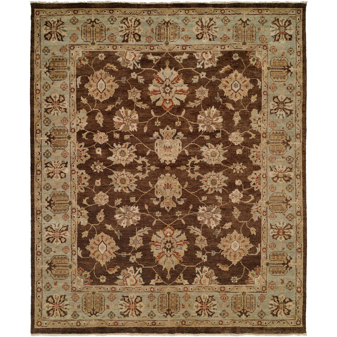 Sacramento Oriental Hand Knotted Wool Brown/Blue Area Rug Wildon Home® Rug