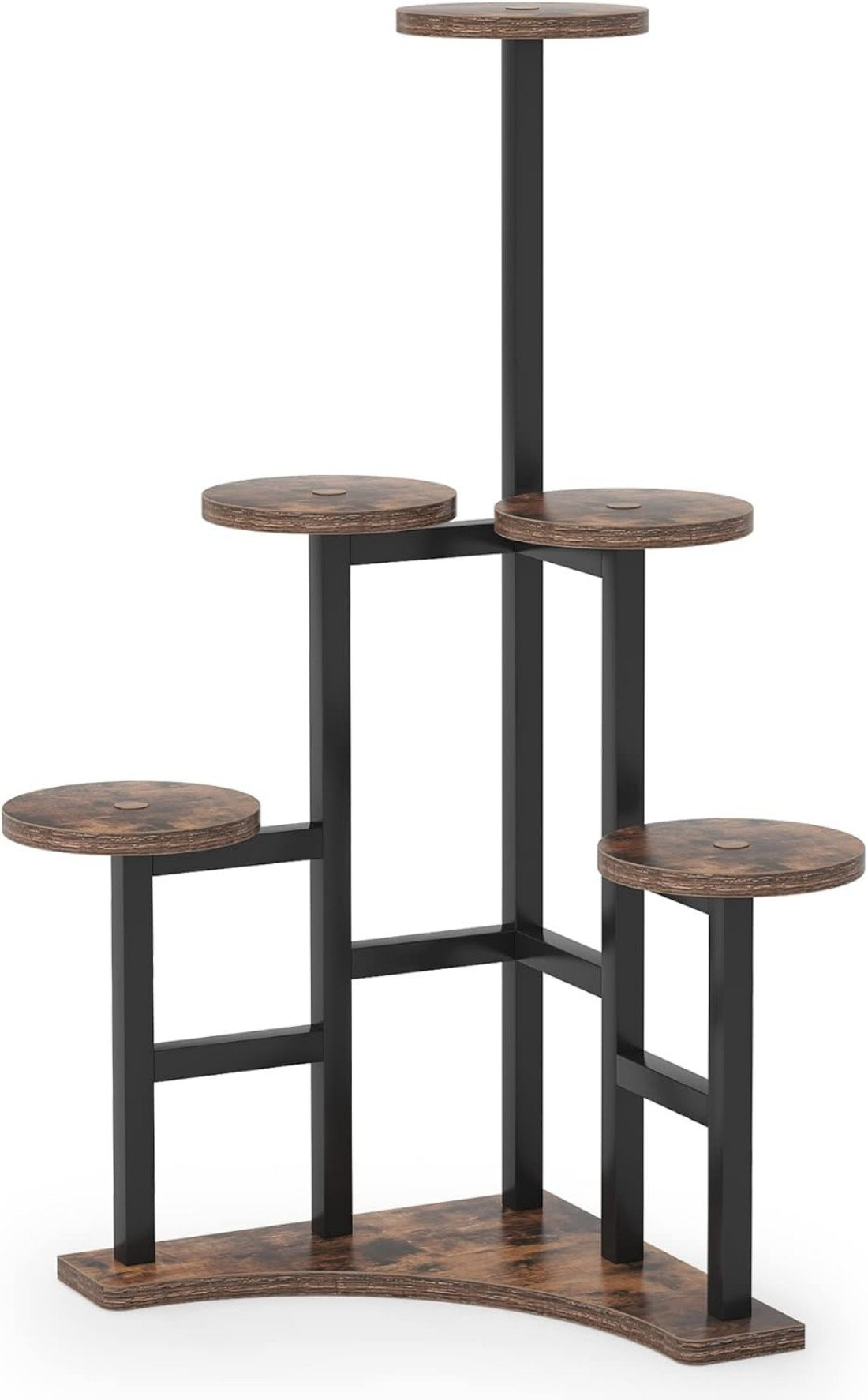 6-Tier Corner Plant Stand With Grow Lights - 47" Tall Metal Shelf For Indoor Plants