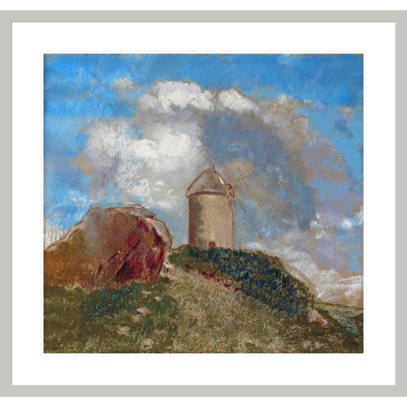 «Le Moulin a Vent» par Odilon Redon, impression giclée sur cadre, 33.5" H x 35.25" W