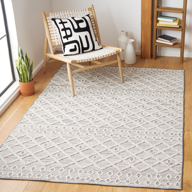 Tapis intérieur / extérieur gris Charlcombe Southwestern, Rectangle 9 pi x 12 pi