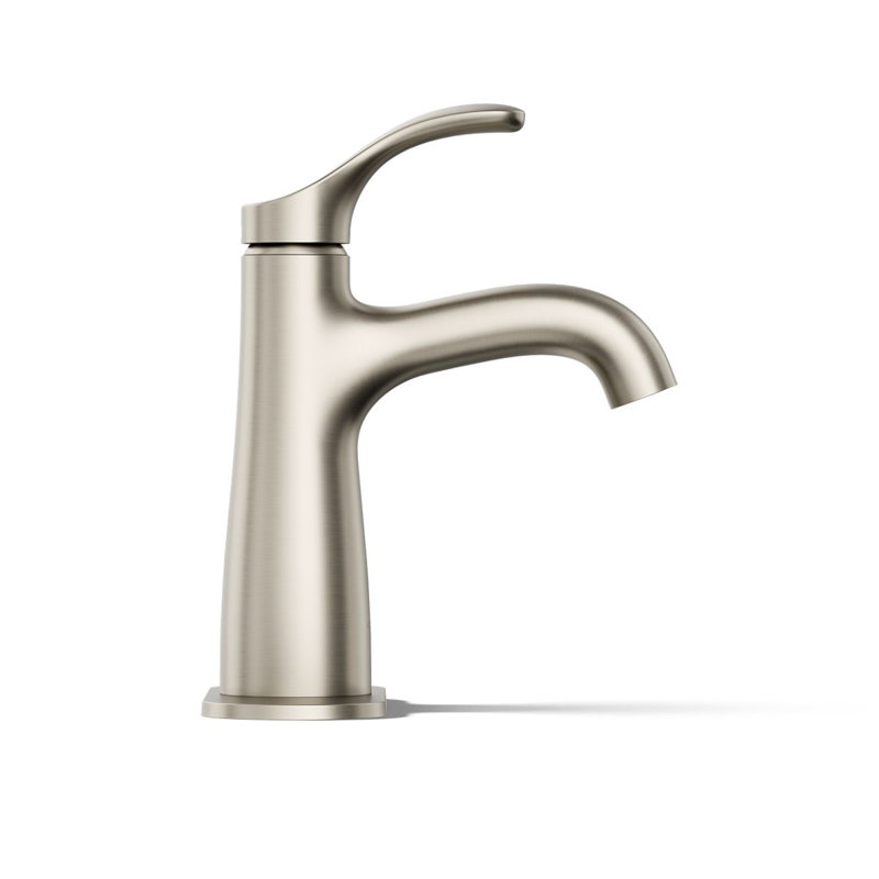 Robinet de lavabo de salle de bain à poignée simple Kohler Simplice, Nickel brossé éclatant, 1,2 gallon par minute