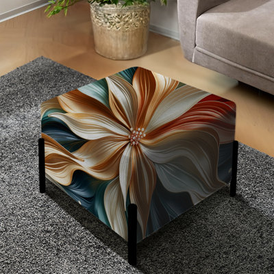Repose-pieds carré en marbre Gold Cosmic Essence