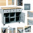 Grey Blue Kitchen Cart With Adjustable Storage & Drop, 5 Rolling Wheels Drop Countertop And Internal , Wheels, 3 Drawers, For Dinning Room-398320454