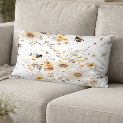 Coussin décoratif Country Farmhouse - Coussin de jardin imprimé nectar jaune