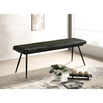 Banc à coussin latéral, supports en métal noir pour une structure de salle à manger stable, rehaussant l'espace