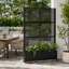 Lit de jardin surélevé en métal avec roues et treillis 73 po x 47 po x 16 po Boîte à fleurs pour grimper les légumes, la vigne et l'écran d'intimité avec drainage