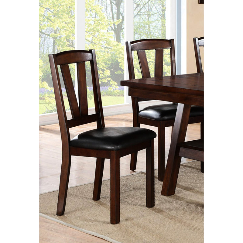 Table à manger contemporaine en noyer foncé de 6 pièces: table rectangulaire, 4 chaises, 1 banc, bois d'hévéa, dossier en V, rangement ouvert, placage de bouleau, sièges en similicuir, base de rangement pour coussins