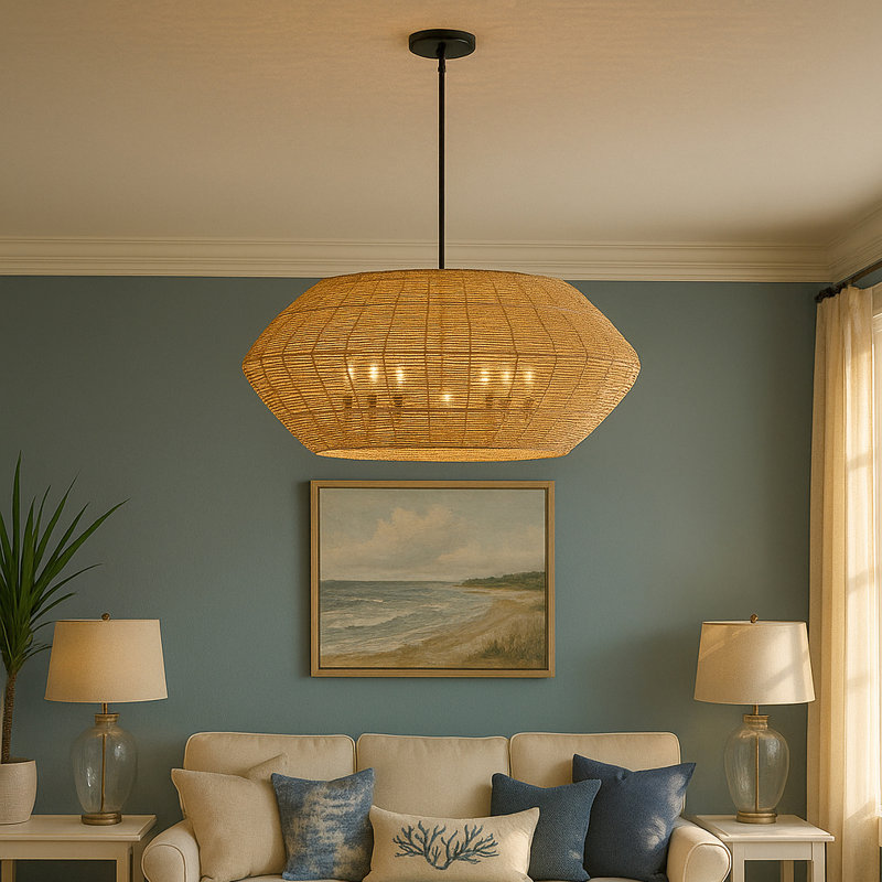 Ariza 7-Light Chandelier, Black, Camel