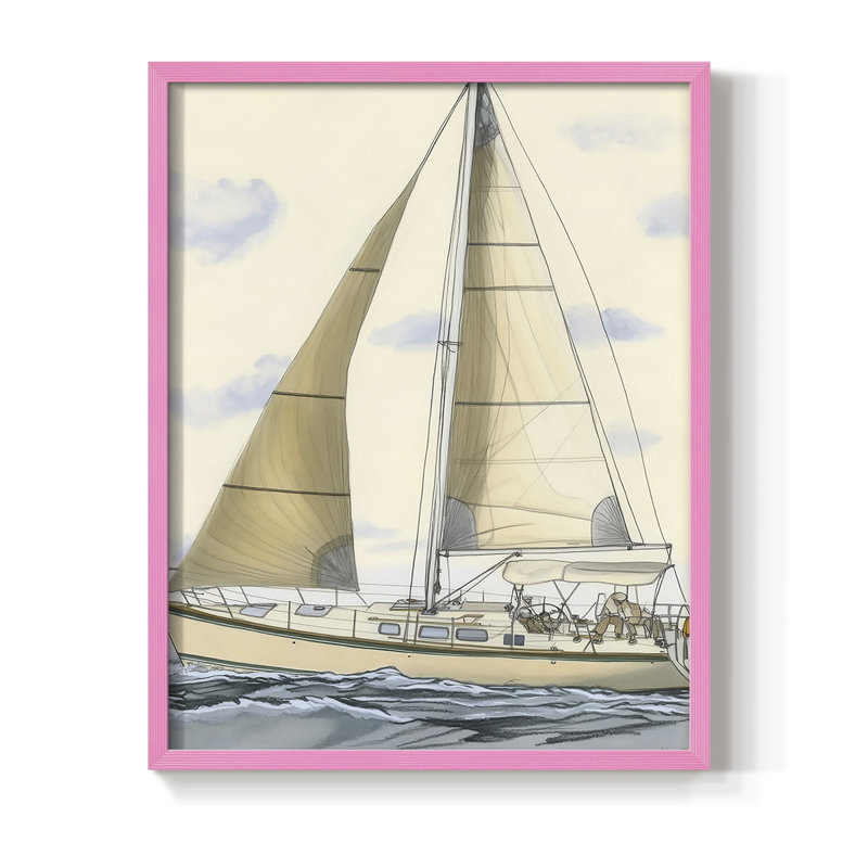 Reproduction encadrée NAUTICAL Series Cxxiii - bois massif, H 30 po x l 24 po