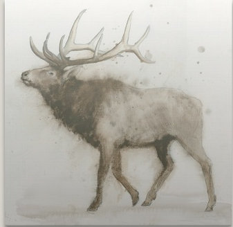 «Elk» par Ieuan, reproduction d'art, H 35 po x l 35 po x P 1,5 po, Toile