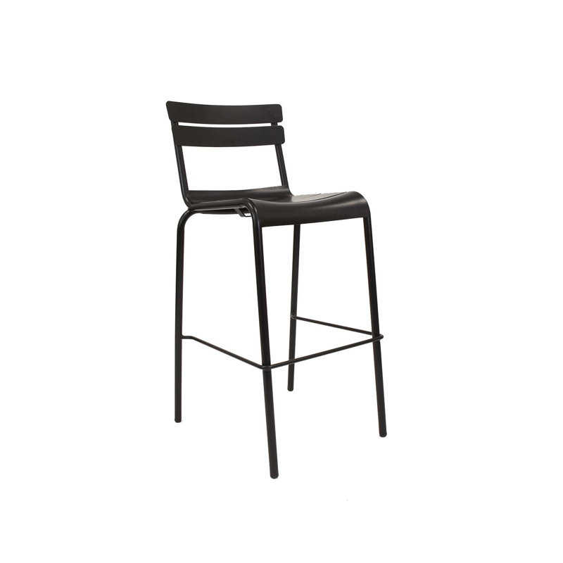 Tabouret de bar extérieur en métal noir