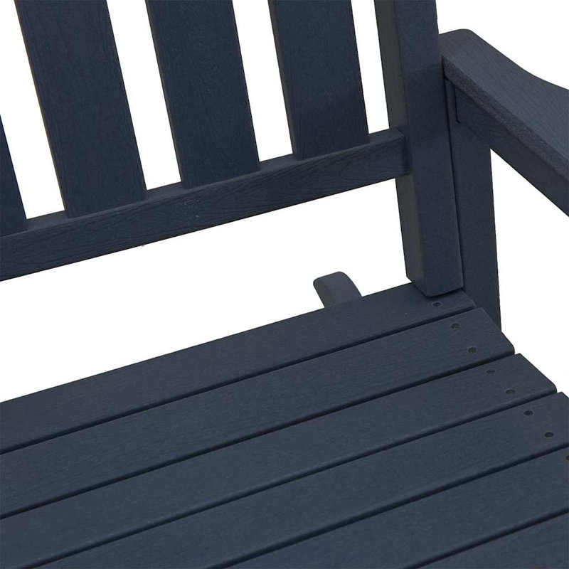 Garden Rocking Chair HDPE Furniture Outdoor Terrace Seating Patio, Navy
