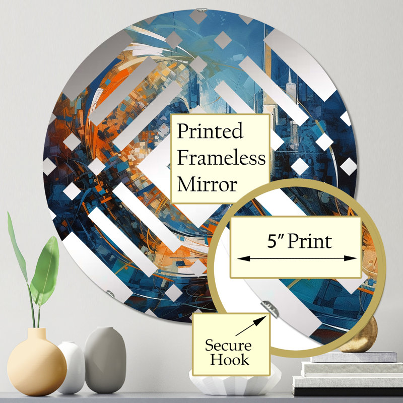 Gericho - Miroir décoratif à losanges, 23,6 po x 23,6 po