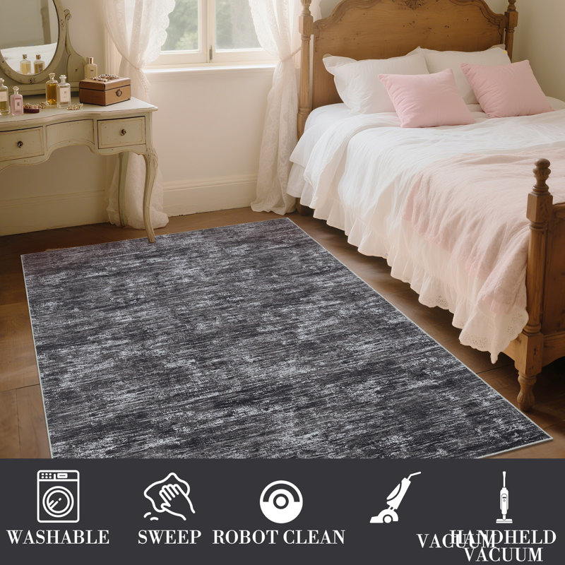 Rectangle Area Rug, Dark gray, 200*290cm