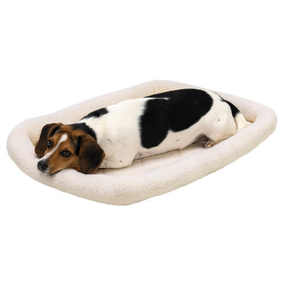 Faux Lambswool Crate Bolster Pet Bed