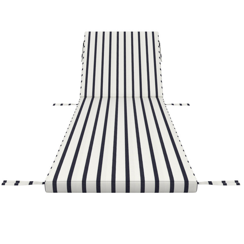 Outdoor Chaise Cushion With Sunbrella Fabric, 26" W x 80" D, Sunbrella® Lido Indigo