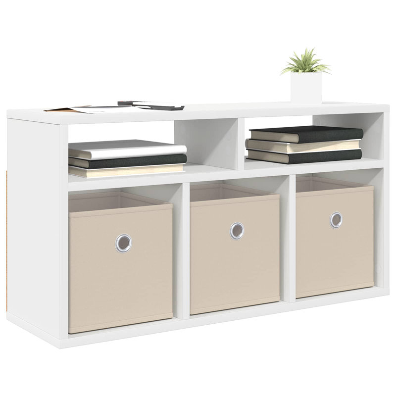 Unfinished TV Stand for TVs up to 42" with Fireplace Included, White, 14.96'' H x 28.35'' W x 8.86'' D