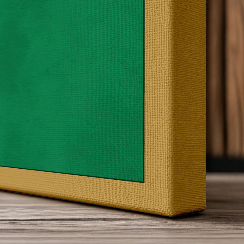 Golden Leopard Minimalist - Wrapped Canvas, 30x20 - 76.2 x 50.8 cm, Ochre Border