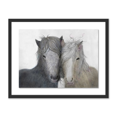 Colored Icelandic Pair Framed Painting