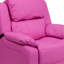 Deluxe Padded Contemporary Kids Recliner with Storage Arms-575610453