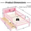 Lit simple rose avec base solide et options de rangement pour la tête de lit dans un compartiment de fabrication sécuritaire-3961793