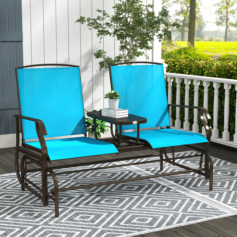 Banc oscillant d'extérieur avec table centrale Outsunny