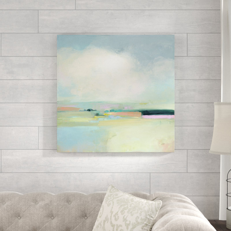 "Colorful horizon I" par Julia Purinton-peinture sur toile, H 30 po x l 30 po