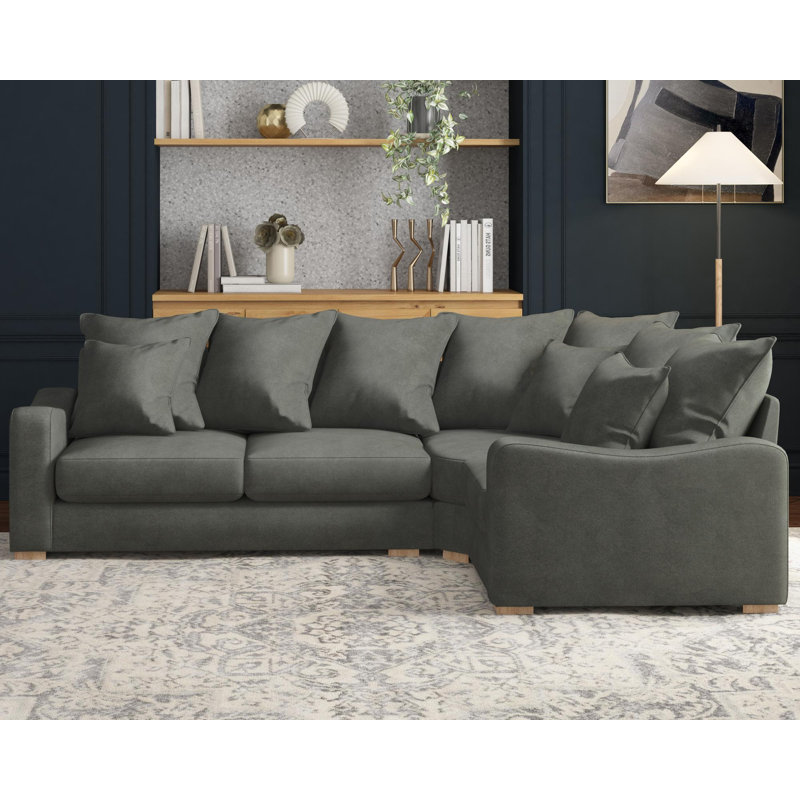 Theadford Corner with two seats, Scatter Back, Marmalade Polyester, Left Hand Facing