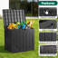 Boîte de rangement en résine imperméable et verrouillable 30 gallons, banc de rangement extérieur noir pour coussins de patio, outils de jardin et livraison de colis, résistant aux rayons UV