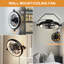 Ventilateur mural 16 po noir avec télécommande et lumière, cage à 6 vitesses, lumière et minuterie, fiche d'inclinaison réglable à 360 °-1898630047-1907119512
