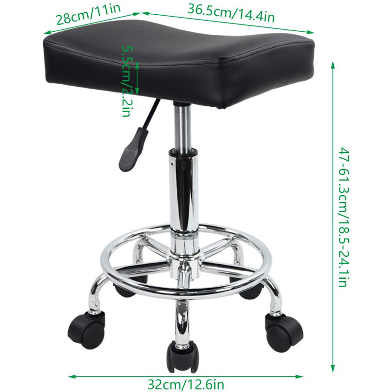 Square Rod Stool, 11" W x 14.4" D, 24.4", Black