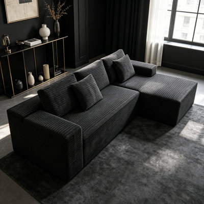 2-Piece Modern Modular Sofa Set With Plush Corduroy Cushions, Flexible Combination Layout, No Assembly Needed For Living Room & Bedroom
