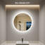 Miroir de salle de bain rond avec lumières, désembuage, Bluetooth, à intensité variable-2008931943